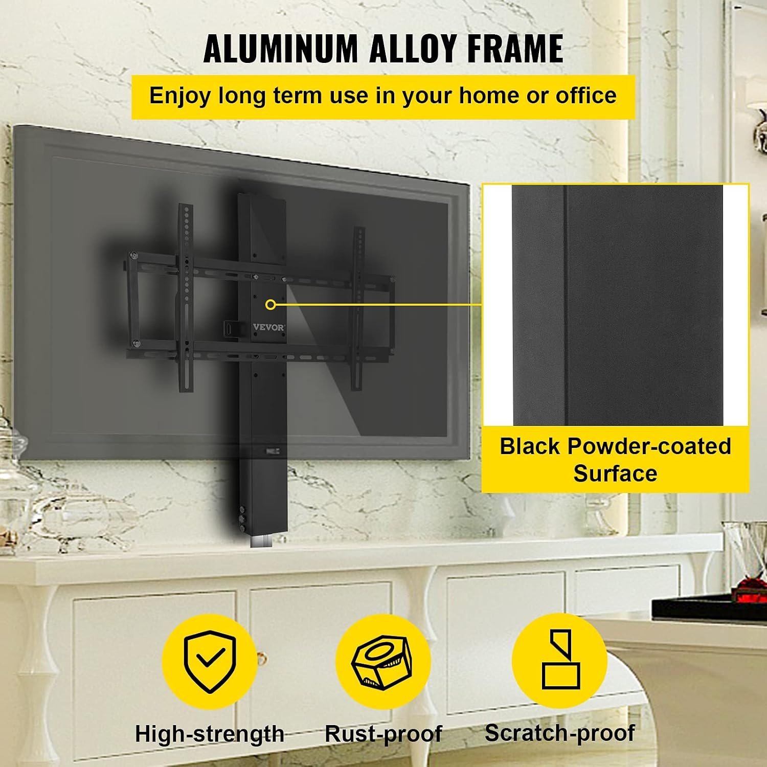 image:imageVEVOR Motorized TV Lift Stroke Length 28 Inches Motorized TV Mount Fit for Max50 Inch TV Lift with Remote Control Height Adjustable 3865 InchLoad Capacity 132 Lbs3270800mm