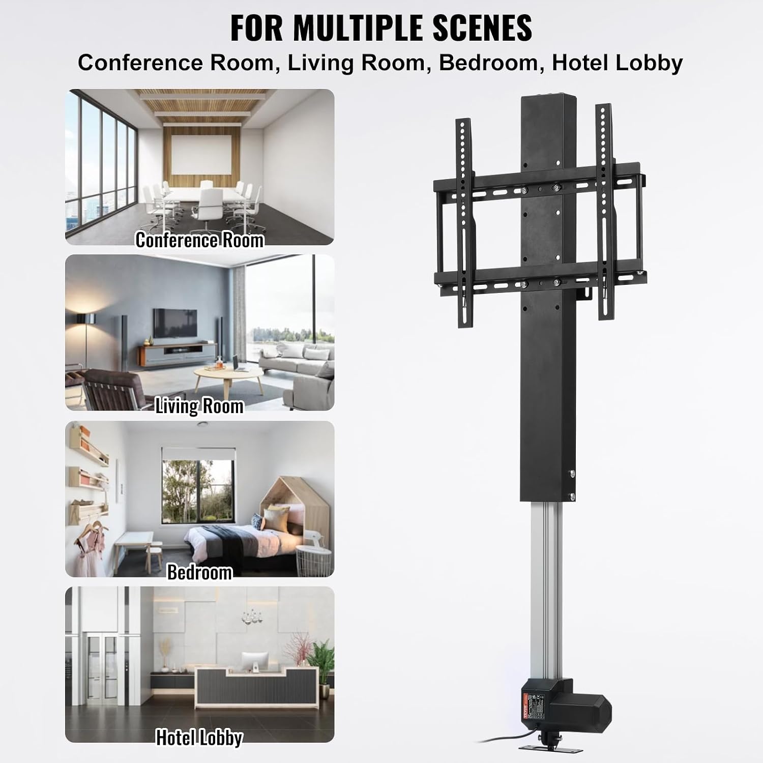 image:imageVEVOR Motorized TV Lift Stroke Length 28 Inches Motorized TV Mount Fit for Max50 Inch TV Lift with Remote Control Height Adjustable 3865 InchLoad Capacity 132 Lbs2657500mm