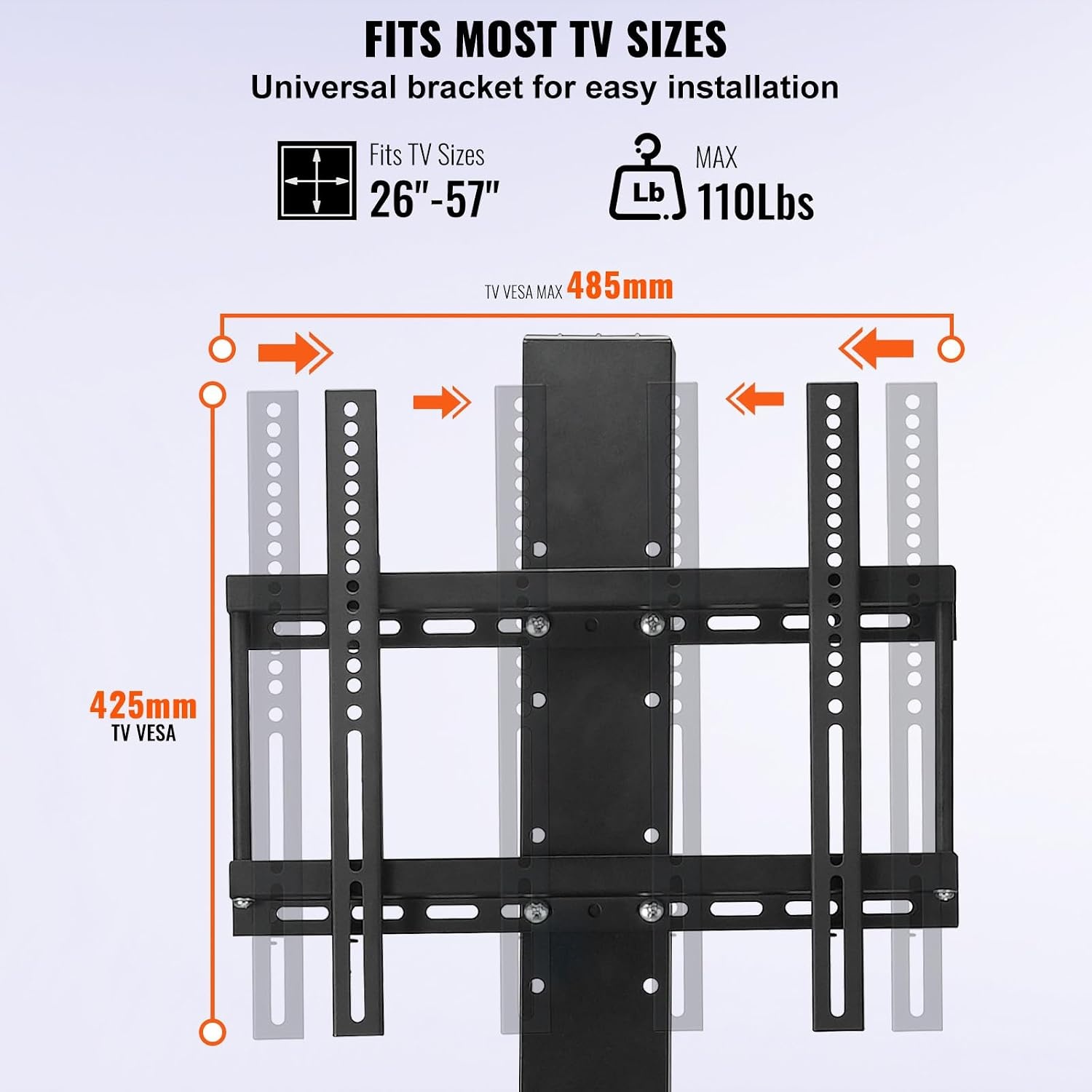 image:imageVEVOR Motorized TV Lift Stroke Length 28 Inches Motorized TV Mount Fit for Max50 Inch TV Lift with Remote Control Height Adjustable 3865 InchLoad Capacity 132 Lbs2657500mm