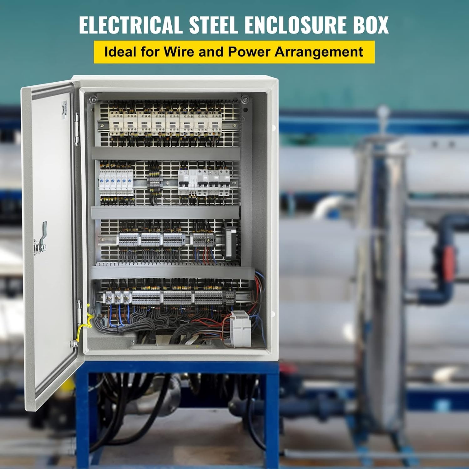image:imageVEVOR NEMA Steel Enclosure 20 x 12 x 10 NEMA 4X Steel Electrical Box IP66 Waterproof amp Dustproof OutdoorIndoor Electrical Junction Box with Mounting Plate16 x 12 x 6