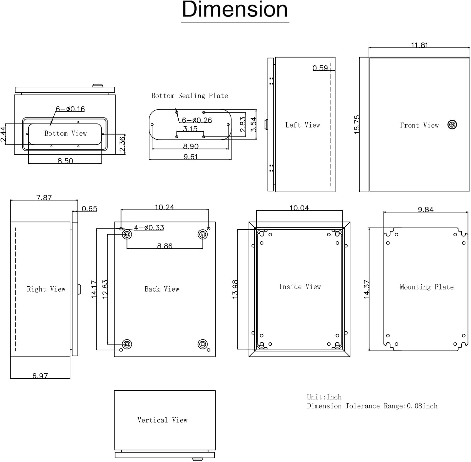 image:imageVEVOR NEMA Steel Enclosure 20 x 12 x 10 NEMA 4X Steel Electrical Box IP66 Waterproof amp Dustproof OutdoorIndoor Electrical Junction Box with Mounting Plate16 x 12 x 8