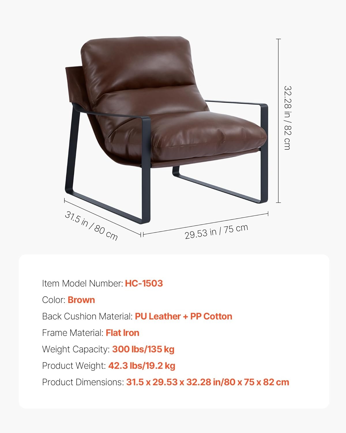 image:imageVEVOR Oversized Accent Chair Armchair with Padded Arms Comfy Single Sofa Chair Modern Reading Lounge Chairs for Living Room Bedroom GreenBrown