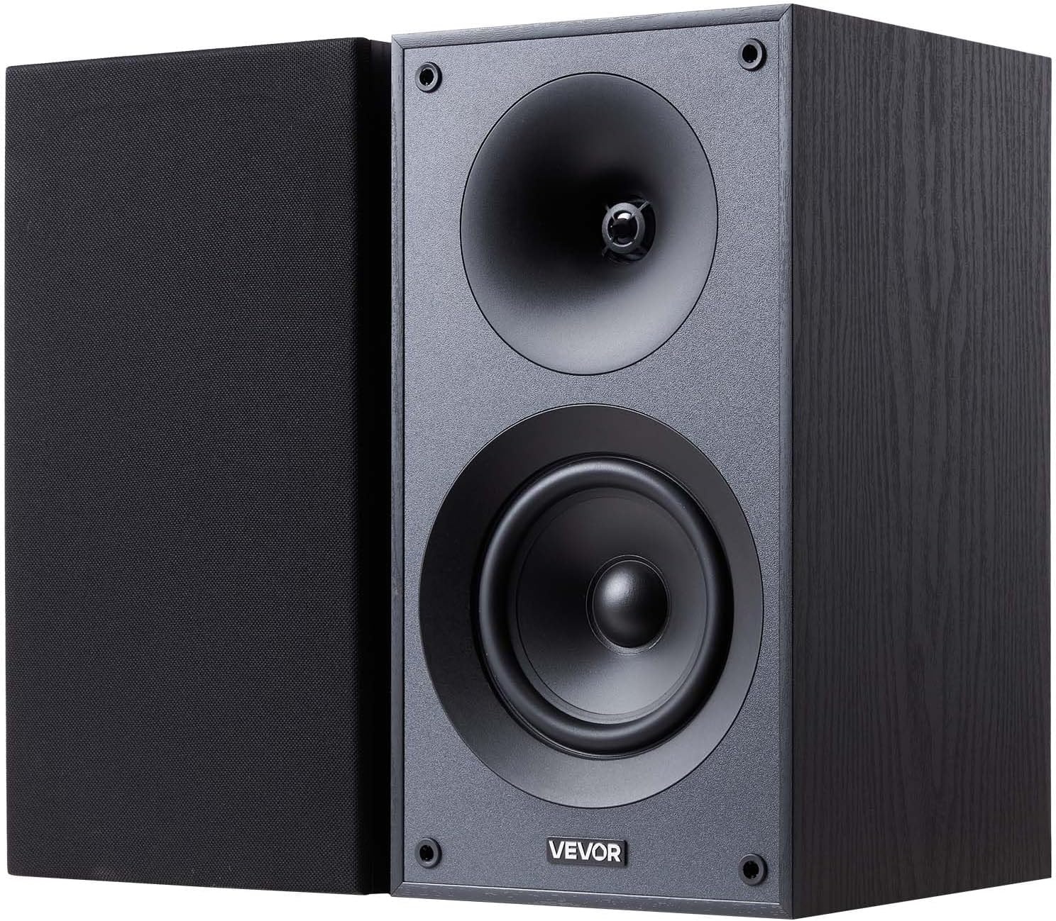 image:imageVEVOR Passive Bookshelf Speaker 300W Book Shelf Stereo Speakers with 525Inch Woofer and 1Inch Tweeter Detachable Grille 65Hz20KHz Frequency Response Wooden Enclosurefor Home Theater 1 Pair525 Inch