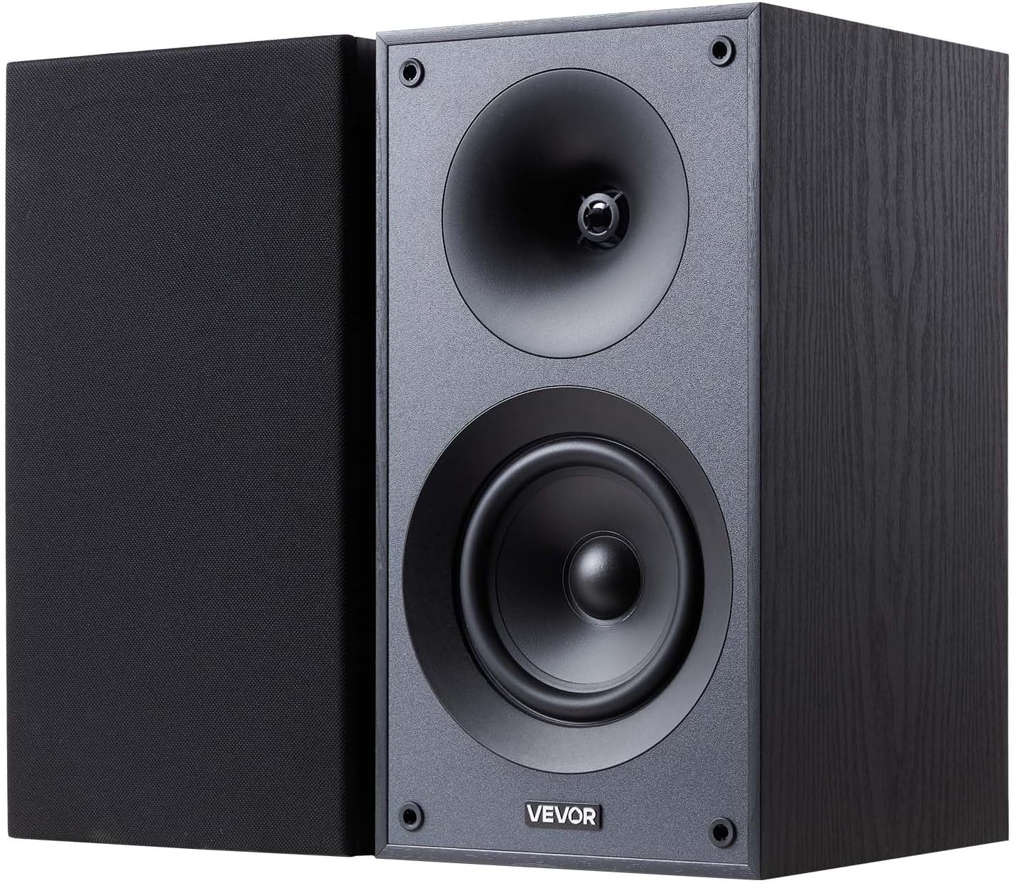 image:imageVEVOR Passive Bookshelf Speaker 300W Book Shelf Stereo Speakers with 525Inch Woofer and 1Inch Tweeter Detachable Grille 65Hz20KHz Frequency Response Wooden Enclosurefor Home Theater 1 Pair525 Inch