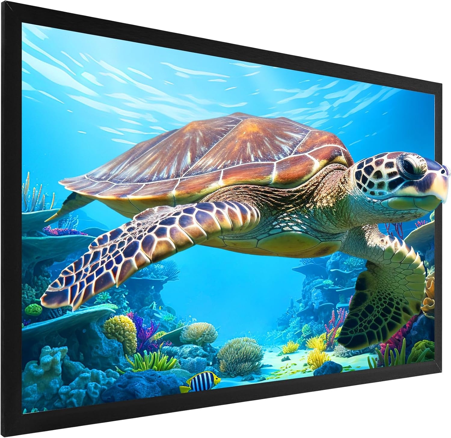 image:imageVEVOR Projector Screen 155inch Outdoor Projector Screen 169 Movie Screen Fixed Frame 3D Projector Screen for 4K HDTV Movie Theater100inch