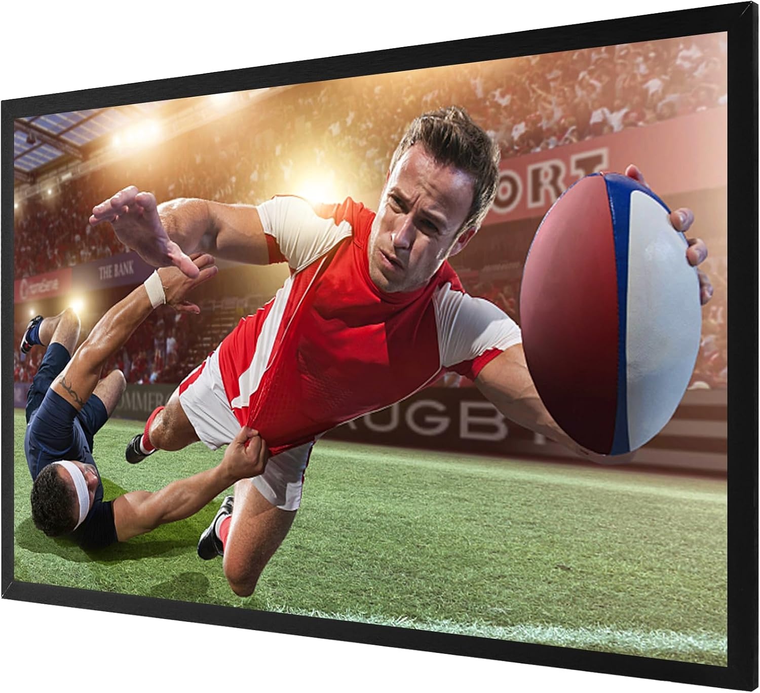 image:imageVEVOR Projector Screen 155inch Outdoor Projector Screen 169 Movie Screen Fixed Frame 3D Projector Screen for 4K HDTV Movie Theater100inch