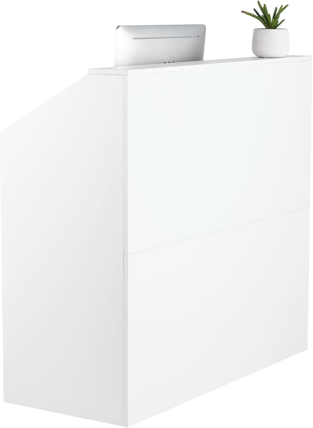 image:imageVEVOR Reception Desk 46 Inch Rectangular Front Counter Table Office Reception Desk Retail Counter and Front Reception Counter for Checkout Lobby Beauty Salon and Office WhiteWhite