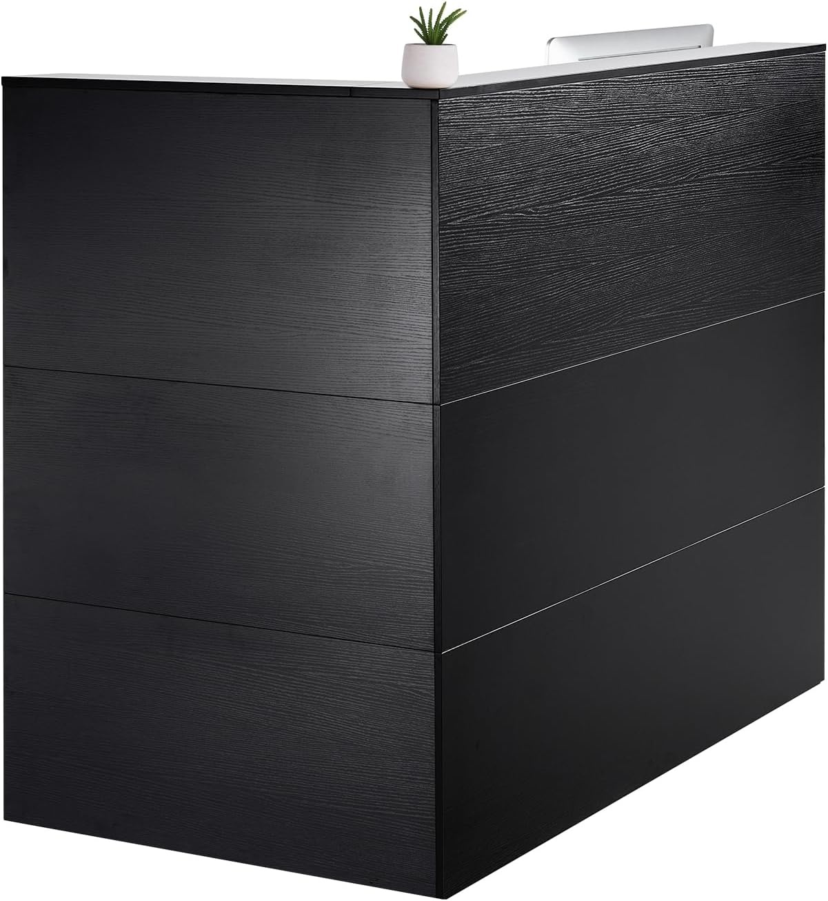 image:imageVEVOR Reception Desk 55Inch LShaped Front Counter Table Office Reception Counter with Drawer Keyboard Tray and Storage Cabinet for Checkout Lobby Beauty Salon amp Office Black