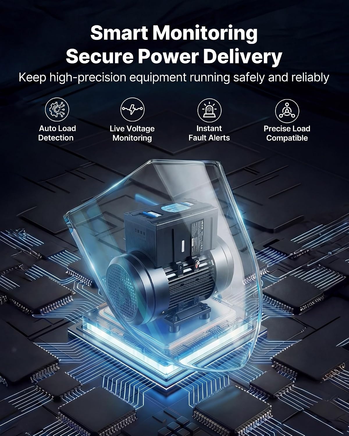 image:imageVEVOR Single Phase to 3Phase Rotary Converter 75HP 21A 208240V InputOutput Rotary Phase Converter Expandable to Higher Horsepower for HeavyLoad Equipment10HP28A
