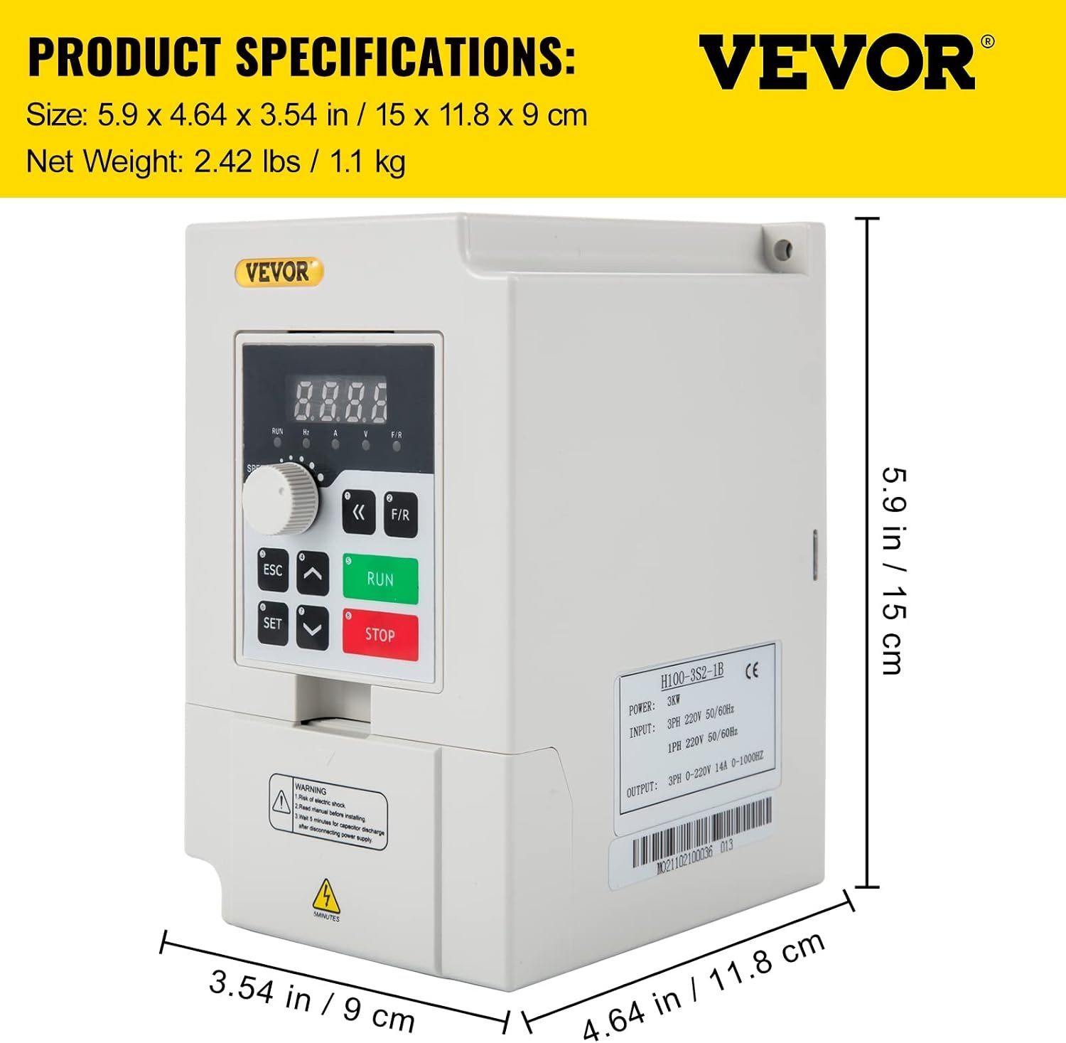 image:imageVEVOR Single Phase to 3Phase Rotary Converter 75HP 21A 208240V InputOutput Rotary Phase Converter Expandable to Higher Horsepower for HeavyLoad Equipment242lbs