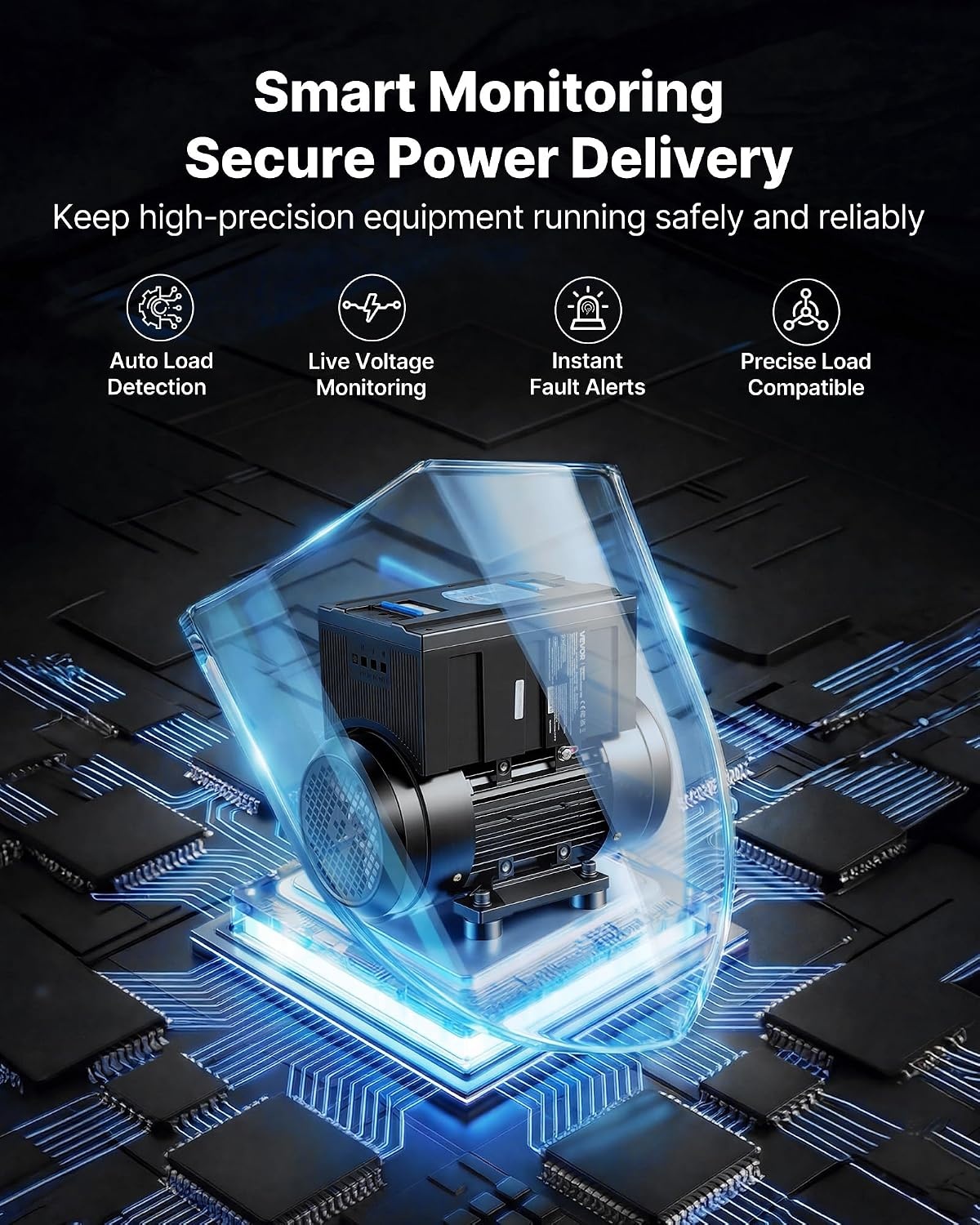 image:imageVEVOR Single Phase to 3Phase Rotary Converter 75HP 21A 208240V InputOutput Rotary Phase Converter Expandable to Higher Horsepower for HeavyLoad Equipment75HP21A