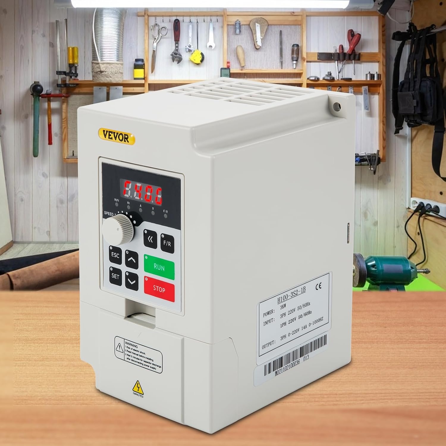 image:imageVEVOR Single Phase to 3Phase Rotary Converter 75HP 21A 208240V InputOutput Rotary Phase Converter Expandable to Higher Horsepower for HeavyLoad Equipment242lbs