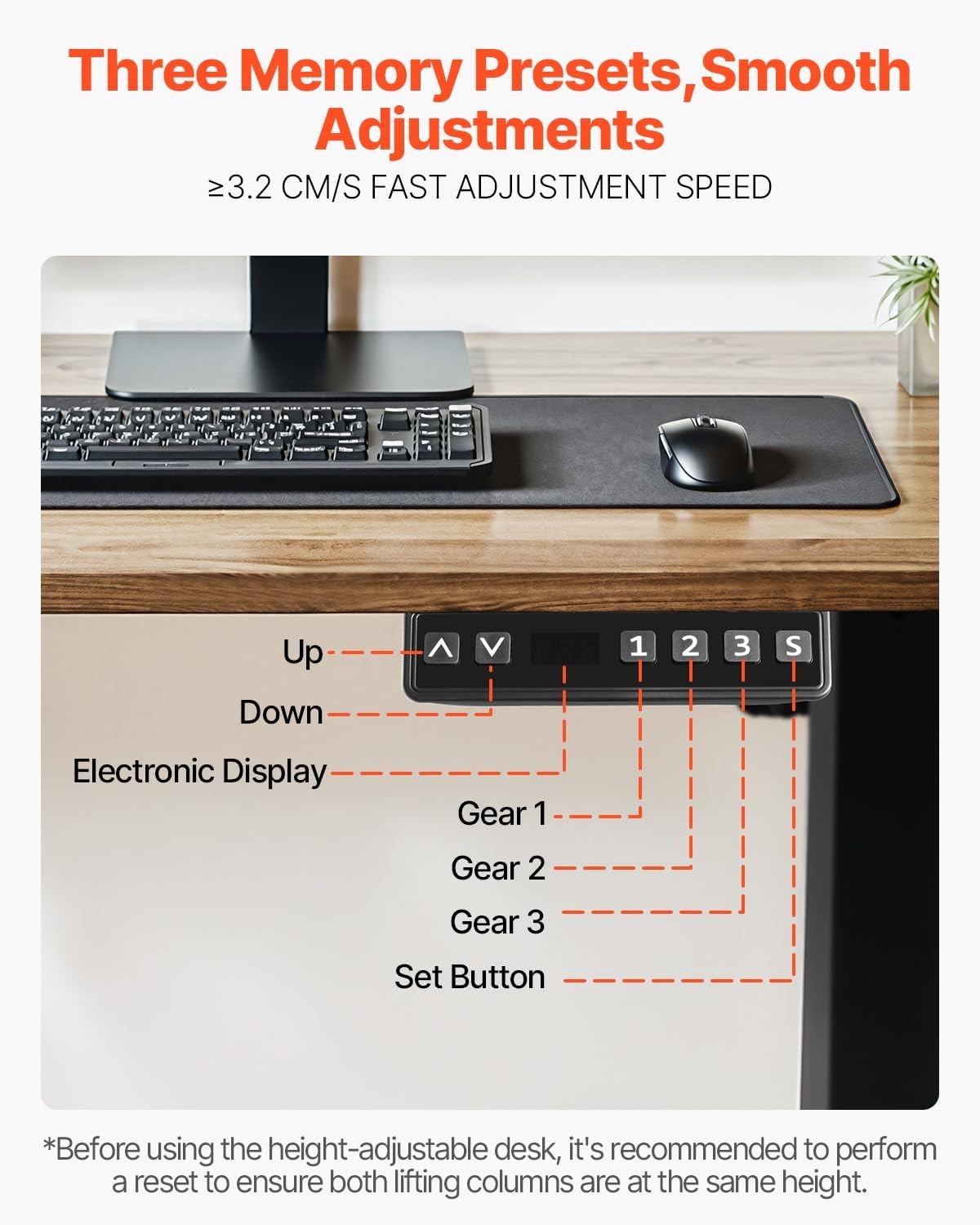 image:imageVEVOR Standing Desk Frame Dual Motor Adjustable 26508 Height amp 433701 Length Electric Stand Up Computer Desk Legs Ergonomic Workstation Base for Home Office 3 Positions Black Frame Only