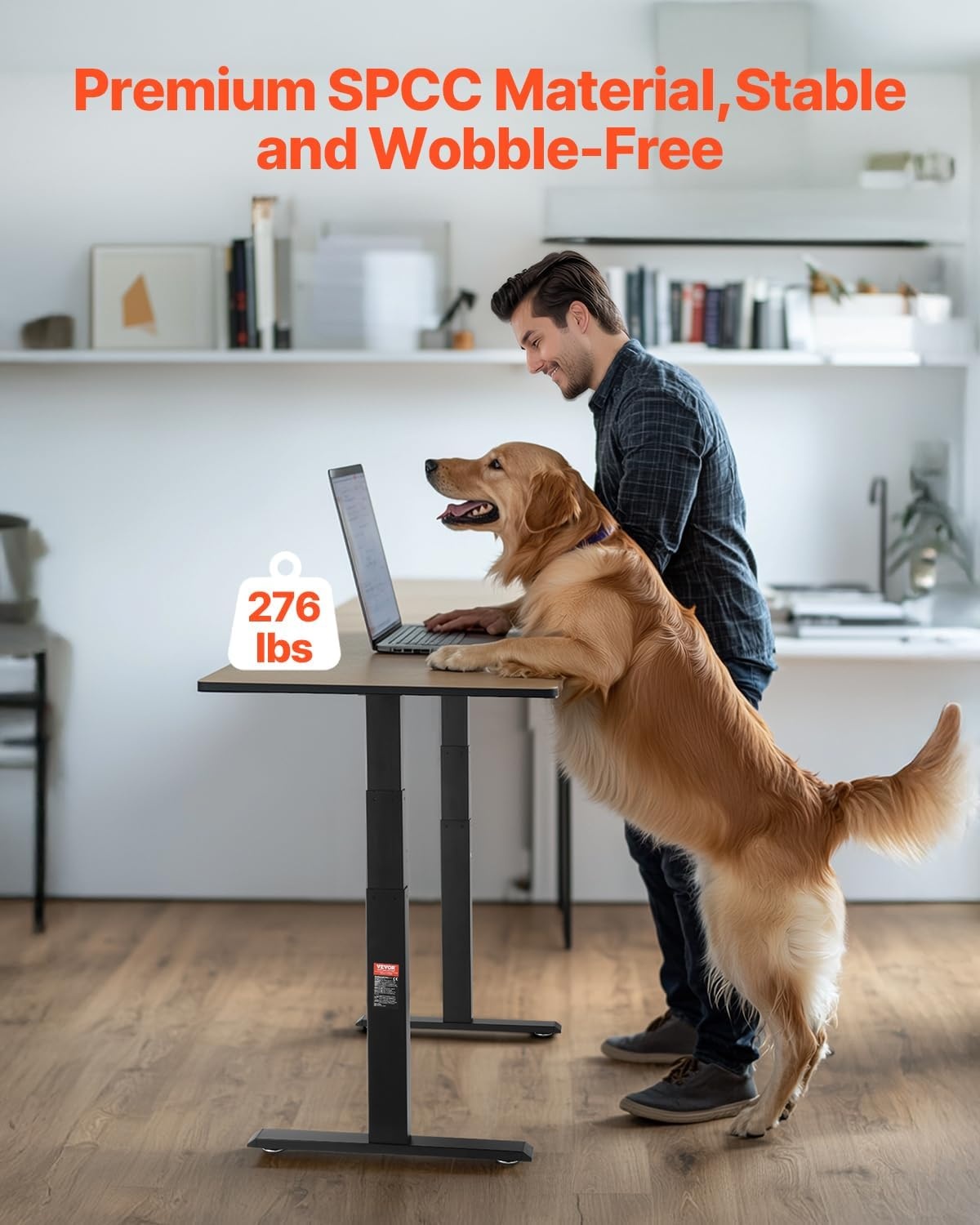 image:imageVEVOR Standing Desk Frame Dual Motor Adjustable 26508 Height amp 433701 Length Electric Stand Up Computer Desk Legs Ergonomic Workstation Base for Home Office 3 Positions Black Frame Only