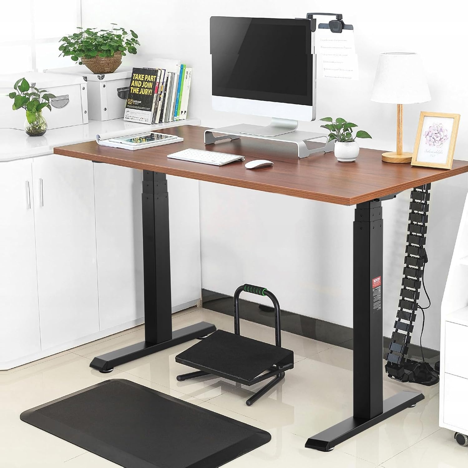 image:imageVEVOR Standing Desk Frame Dual Motor Adjustable 26508 Height amp 433701 Length Electric Stand Up Computer Desk Legs Ergonomic Workstation Base for Home Office 3 Positions Black Frame Only