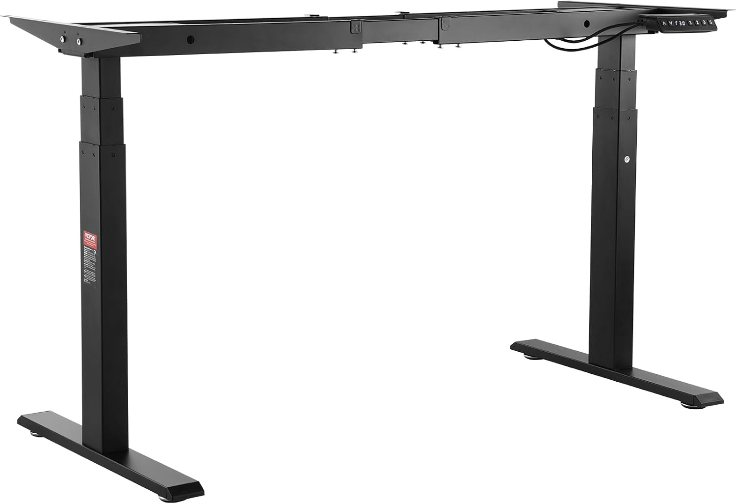 image:imageVEVOR Standing Desk Frame Dual Motor Adjustable 26508 Height amp 433701 Length Electric Stand Up Computer Desk Legs Ergonomic Workstation Base for Home Office 3 Positions Black Frame Only