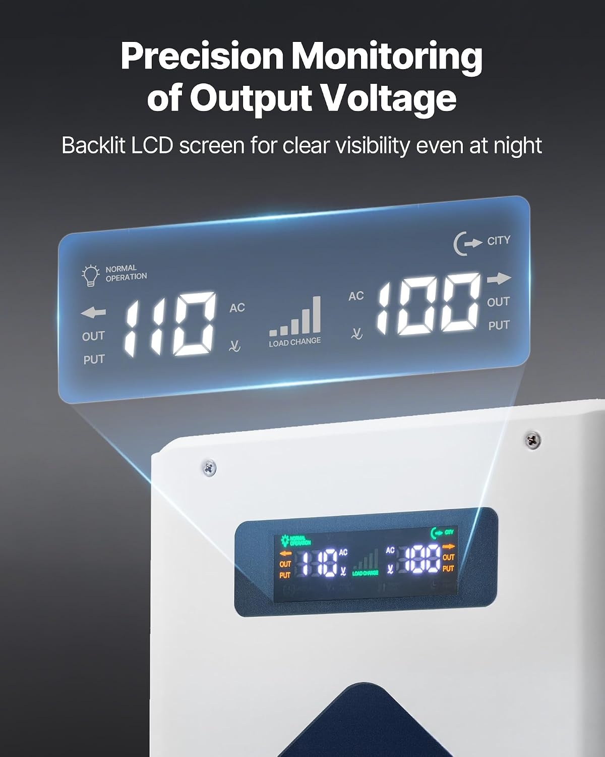 image:imageVEVOR Step Down Voltage Converter 2000VA Heavy Duty Voltage Power Converter 220V to 110V Power Transformer with 2 US Outlets USB Output LCD Display Temperature Protection for 110V AppliancesWhite