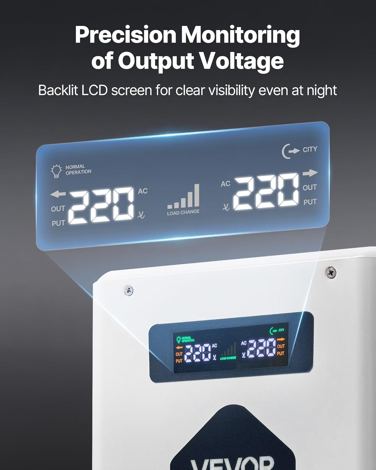 image:imageVEVOR Step Down Voltage Converter 2000VA Heavy Duty Voltage Power Converter 220V to 110V Power Transformer with 2 US Outlets USB Output LCD Display Temperature Protection for 110V AppliancesOrange