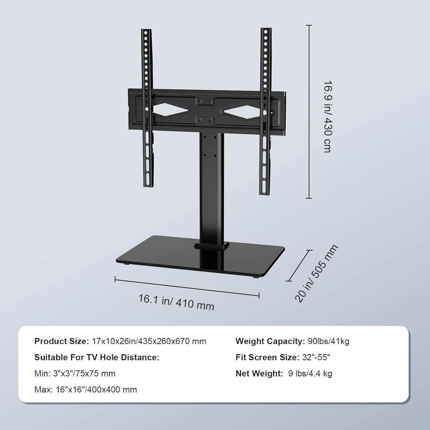 image:imageVEVOR Swivel TV Stand Mount Adjustable Floor Stand for 3285 Inch TVs Holds Up to 110lbs Height Adjustable with Tempered Glass Base Max VESA 400x800mm for Living Room or Bedroom3255inch