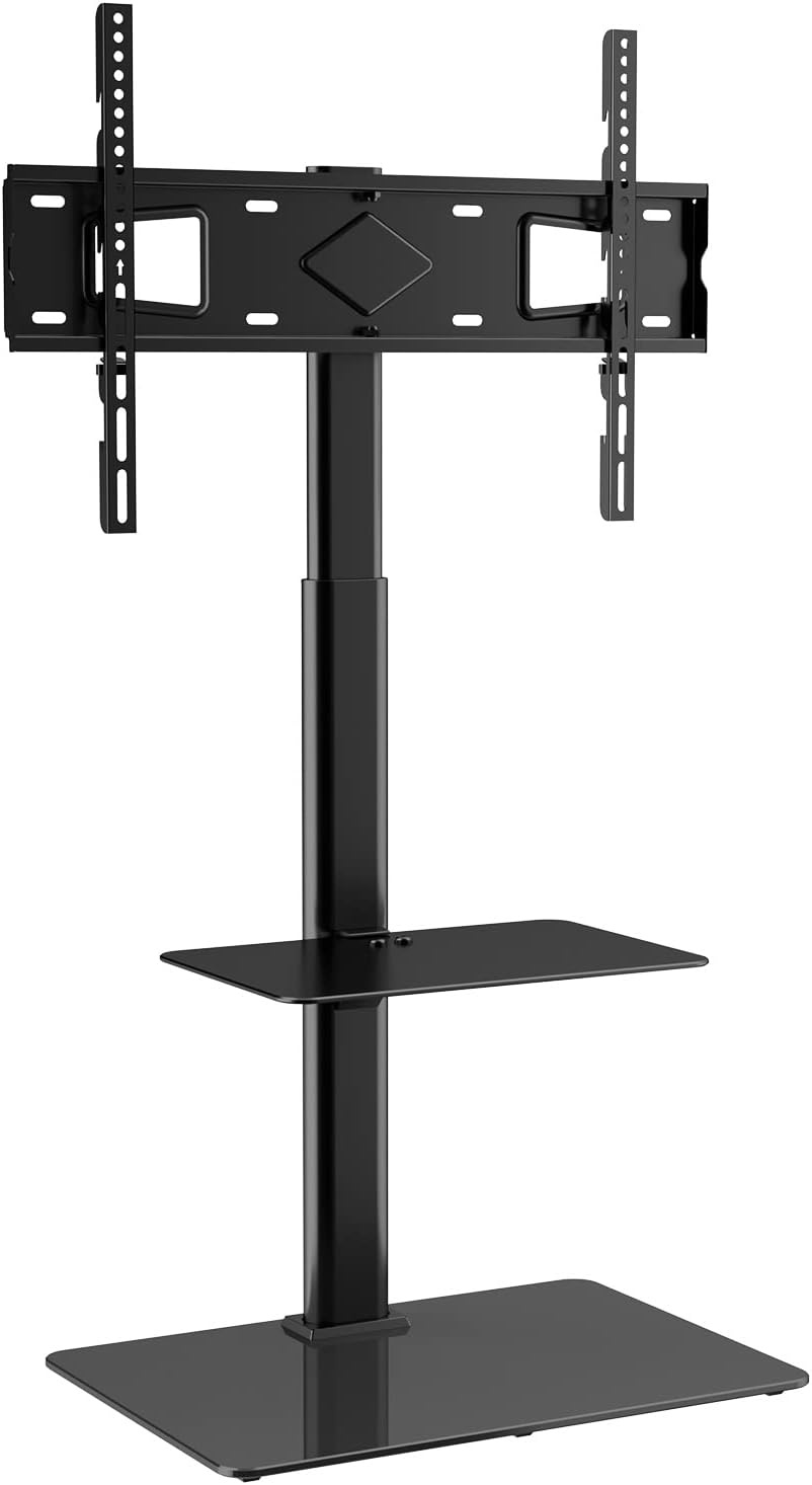 image:imageVEVOR Swivel TV Stand Mount Adjustable Floor Stand for 3285 Inch TVs Holds Up to 110lbs Height Adjustable with Tempered Glass Base Max VESA 400x800mm for Living Room or Bedroom3265inch