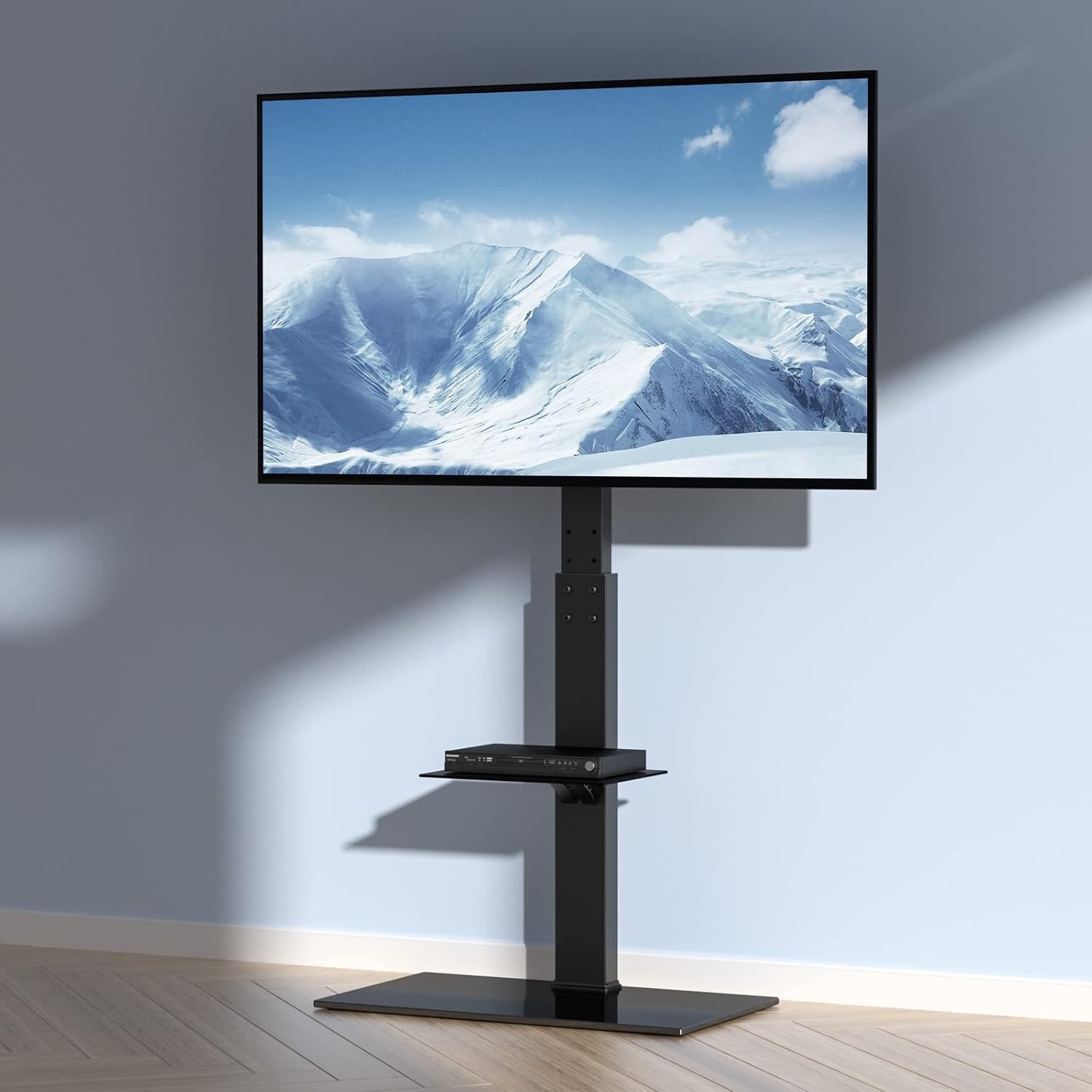 image:imageVEVOR Swivel TV Stand Mount Adjustable Floor Stand for 3285 Inch TVs Holds Up to 110lbs Height Adjustable with Tempered Glass Base Max VESA 400x800mm for Living Room or Bedroom3285inch
