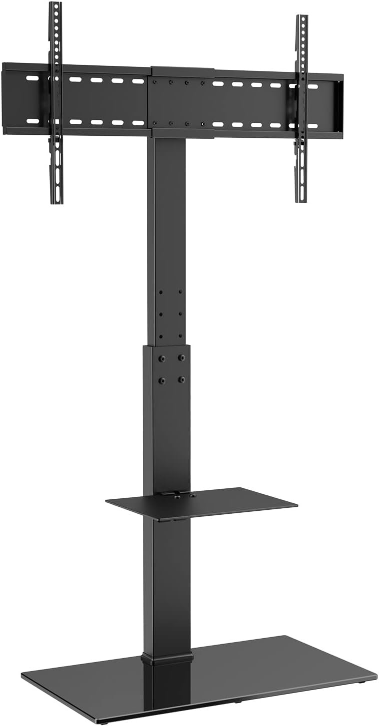 image:imageVEVOR Swivel TV Stand Mount Adjustable Floor Stand for 3285 Inch TVs Holds Up to 110lbs Height Adjustable with Tempered Glass Base Max VESA 400x800mm for Living Room or Bedroom3285inch