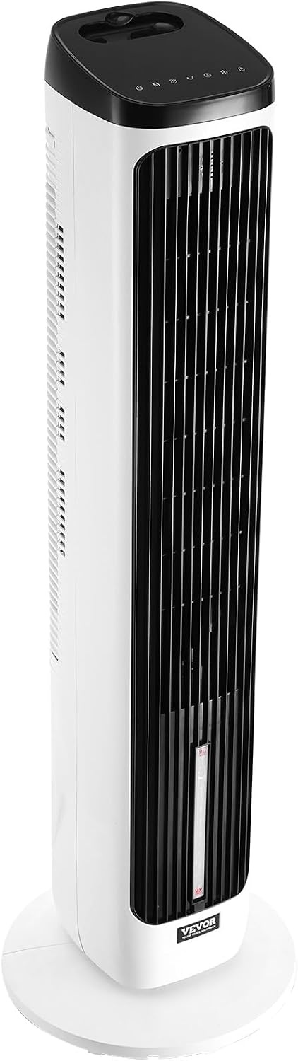 image:imageVEVOR Tower Fan 22 fts Velocity Quiet Floor Fan 70 Oscillating Fans for Indoors with 3 Speeds 4 Modes 12H Timer Portable Standing Bladeless Fan with Remote Control for Bedroom Office HomeEvaporative Air Cooler