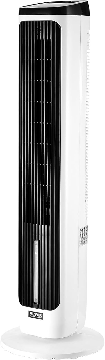 image:imageVEVOR Tower Fan 22 fts Velocity Quiet Floor Fan 70 Oscillating Fans for Indoors with 3 Speeds 4 Modes 12H Timer Portable Standing Bladeless Fan with Remote Control for Bedroom Office HomeEvaporative Air Cooler