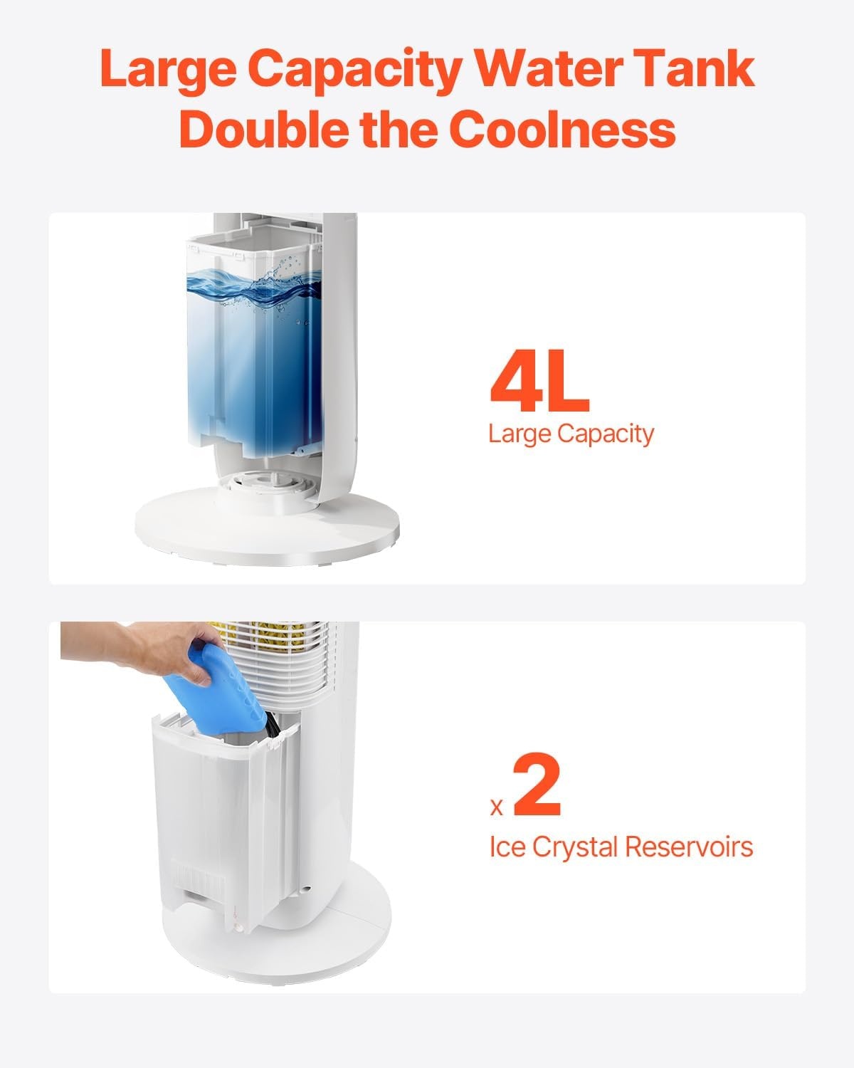 image:imageVEVOR Tower Fan 22 fts Velocity Quiet Floor Fan 70 Oscillating Fans for Indoors with 3 Speeds 4 Modes 12H Timer Portable Standing Bladeless Fan with Remote Control for Bedroom Office HomeEvaporative Air Cooler