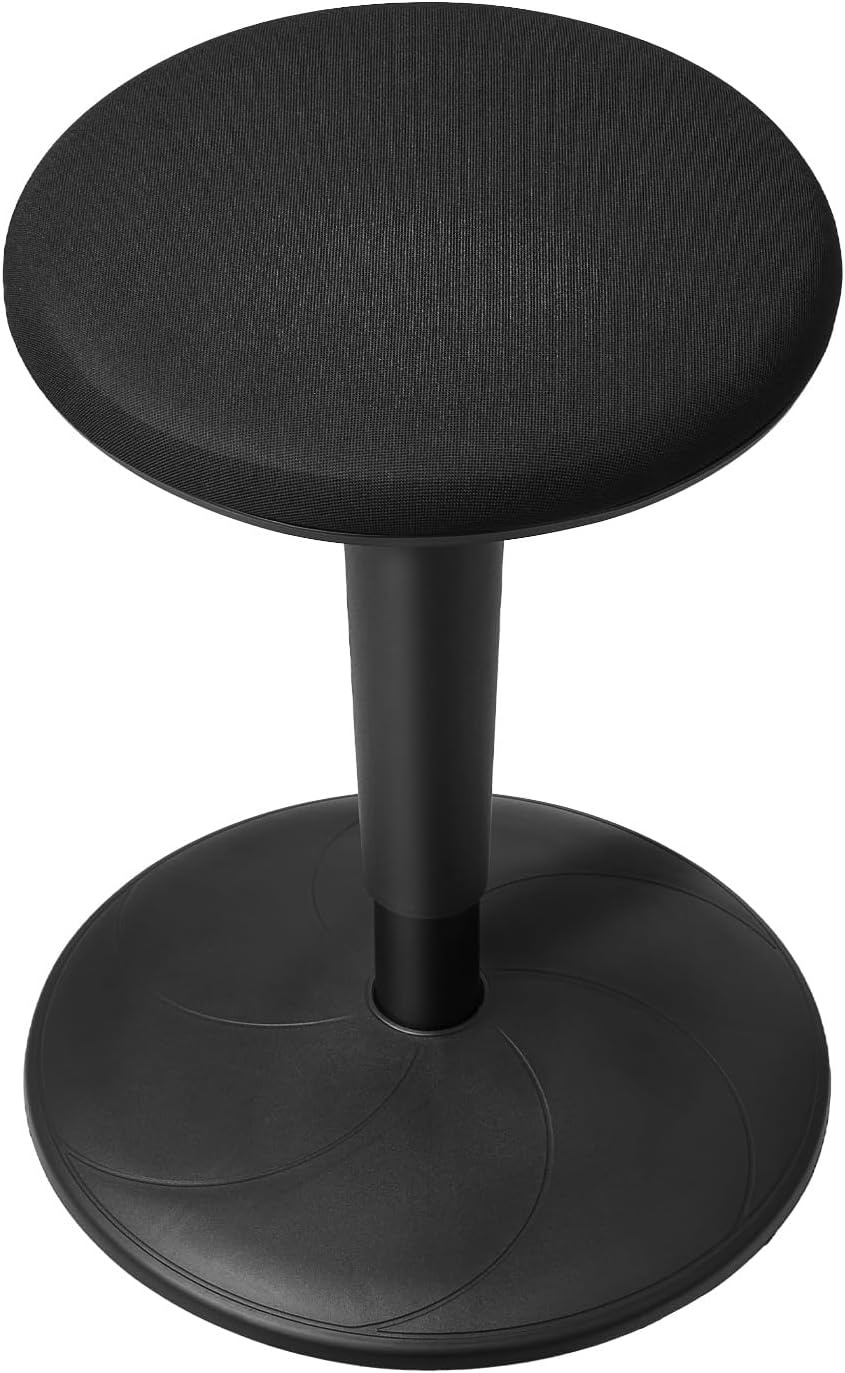 image:imageVEVOR Wobble Chair HeightAdjustable 157217 Active Chair Flexible Seating Wobble Stool Made of PVCABS Improves Focus amp Posture Ideal for Schools Office and Home Age 1218 BlackBlack