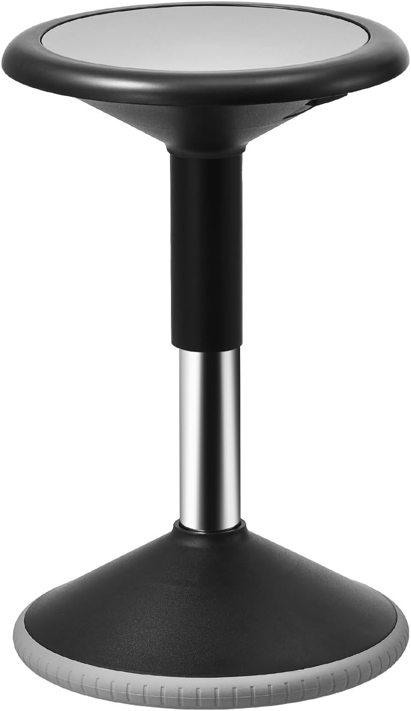 image:imageVEVOR Wobble Chair HeightAdjustable 157217 Active Chair Flexible Seating Wobble Stool Made of PVCABS Improves Focus amp Posture Ideal for Schools Office and Home Age 1218 BlackBlack