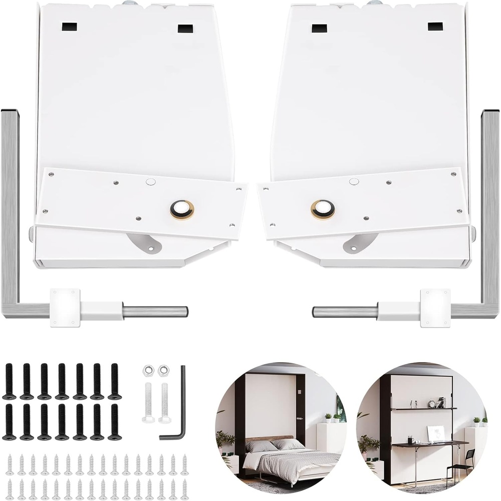 image:imageHappybuy Murphy Mounting Wall Springs Mechanism Heavy Duty Support Hardware DIY Kit for Queen Twin Size Bed Horizontal WhiteVertical