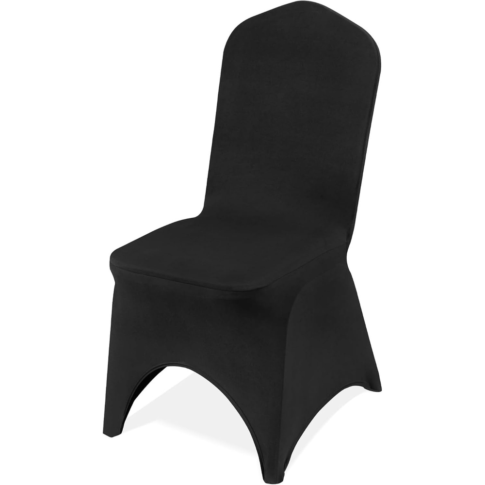 image:imageVEVOR 100 Pcs White Chair Covers Polyester Spandex Chair Cover Stretch Slipcovers for Wedding Party Dining Banquet Chair Decoration CoversBlackb