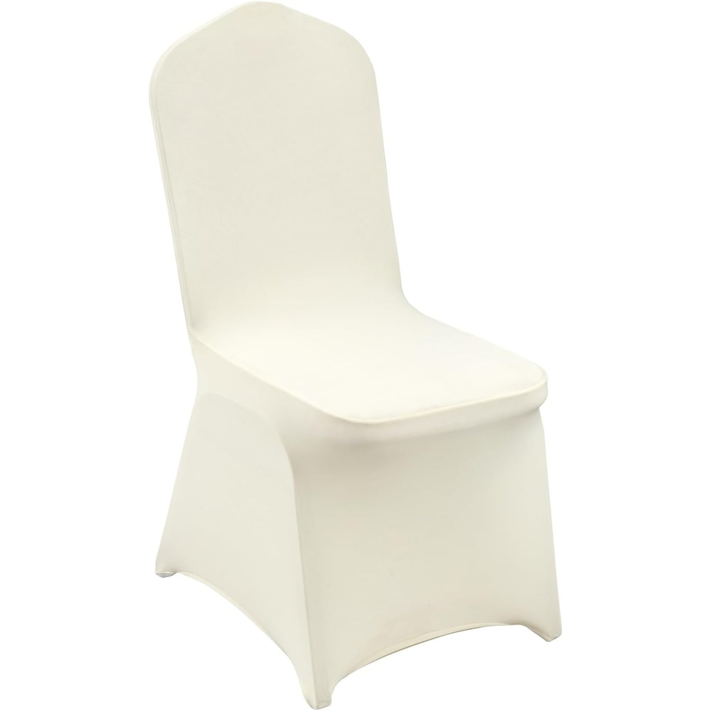 image:imageVEVOR 100 Pcs White Chair Covers Polyester Spandex Chair Cover Stretch Slipcovers for Wedding Party Dining Banquet Chair Decoration CoversIvorybeige