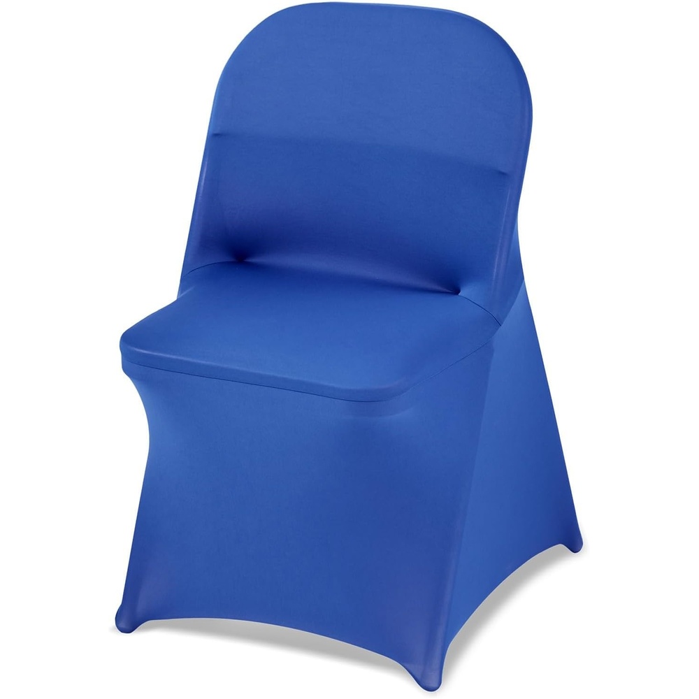 image:imageVEVOR 100 Pcs White Chair Covers Polyester Spandex Chair Cover Stretch Slipcovers for Wedding Party Dining Banquet Chair Decoration CoversRoyal Bluec