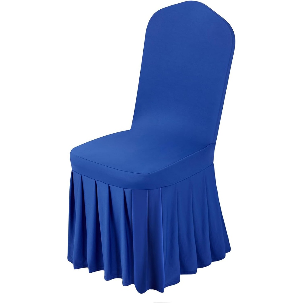 image:imageVEVOR 100 Pcs White Chair Covers Polyester Spandex Chair Cover Stretch Slipcovers for Wedding Party Dining Banquet Chair Decoration CoversRoyal Blued
