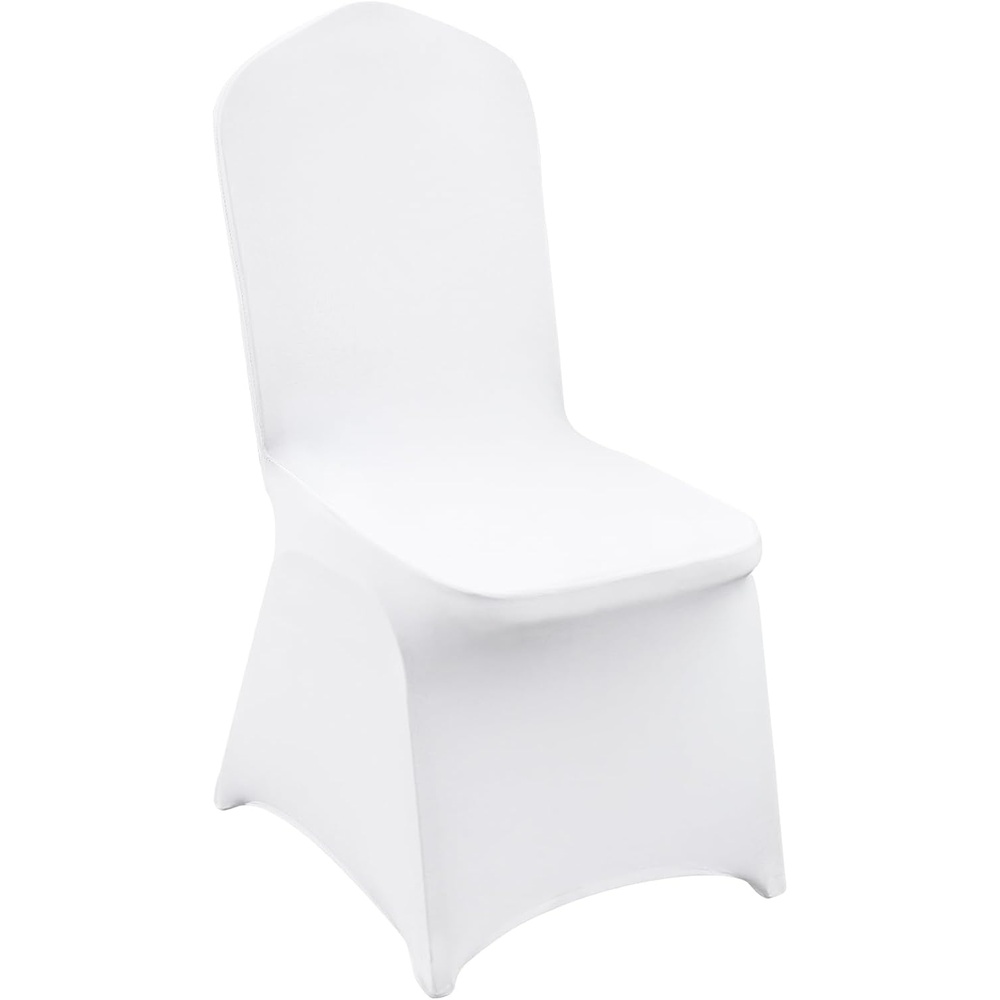 image:imageVEVOR 100 Pcs White Chair Covers Polyester Spandex Chair Cover Stretch Slipcovers for Wedding Party Dining Banquet Chair Decoration CoversWhitea