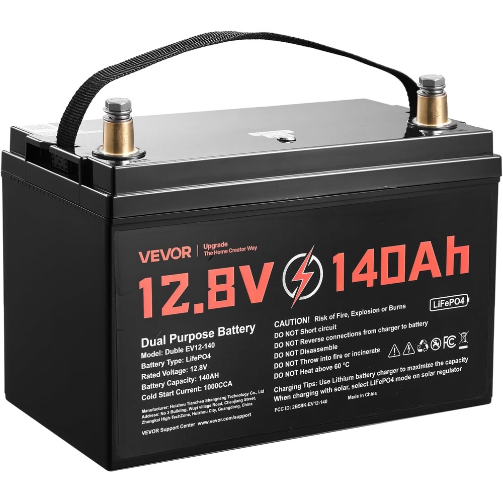 image:imageVEVOR 12V 60Ah LiFePO4 Dual Purpose Battery 800CCA BCI Group 24 Deep Cycle amp Starter Lithium Battery Builtin Smart BMS Automotive StartStop for RV Marine Trolling Motor Car amp Engine StartingGroup 31 140Ah 1000CCA