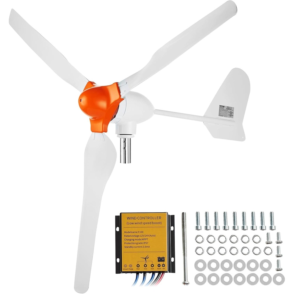 image:imageVEVOR 12V500W Wind Turbine Generator Kit with Anemometer 3Blade Wind Power Generator MPPT Controller amp Adjustable Windward Direction Suitable for Home RVs Boats Farm12V 800W 3Blade