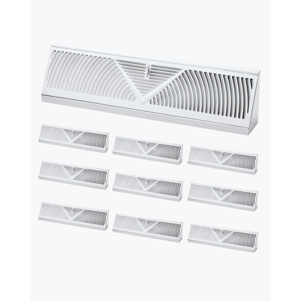 image:imageVEVOR 15Inch Floor Registers 10Pack Baseboard Registers HVAC HeavyDuty Walkable Iron Floor Vents Rustproof AntiPeeling Air Vents Deflector Adjustable with Metal Damper for Home amp Office White18 Inch