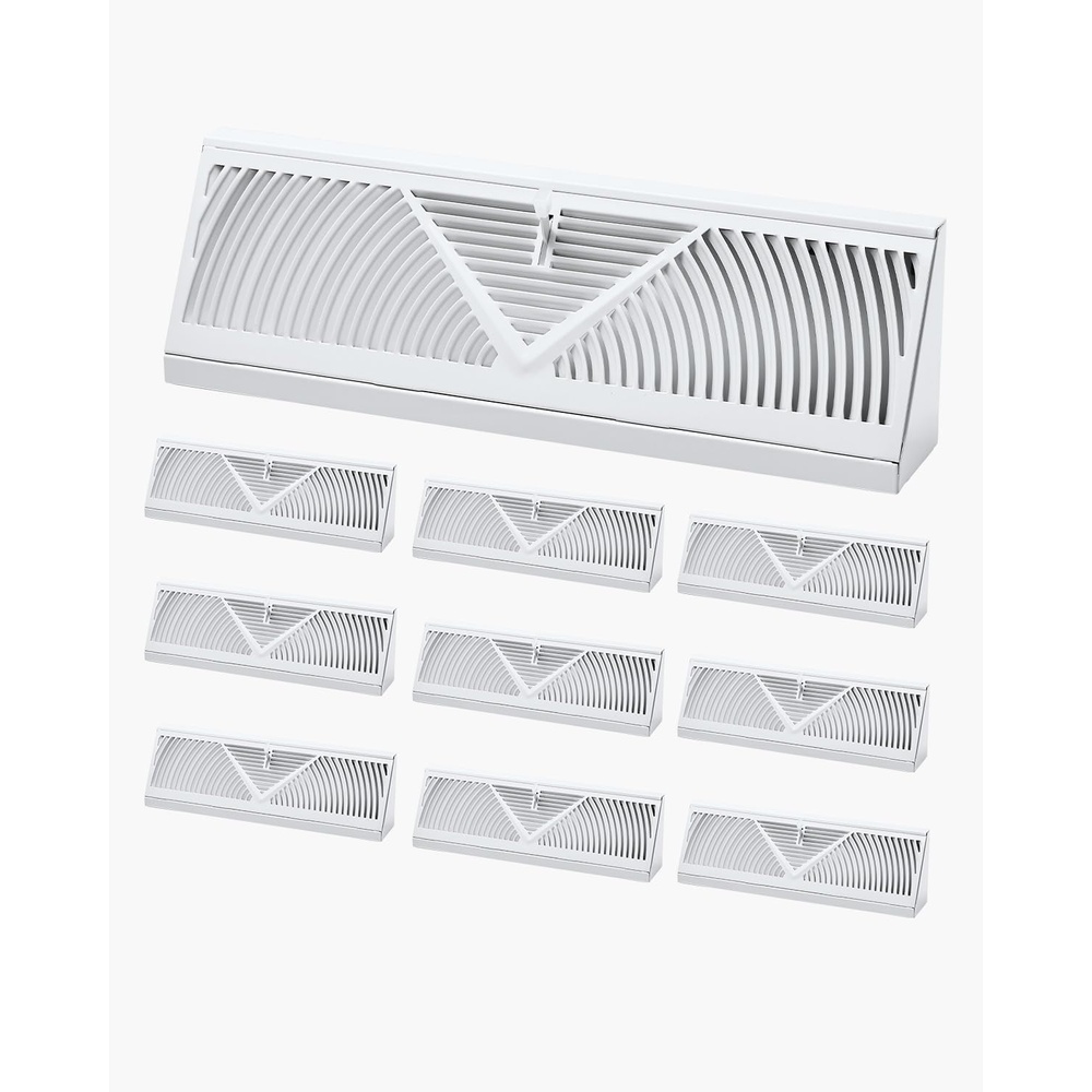 image:imageVEVOR 15Inch Floor Registers 10Pack Baseboard Registers HVAC HeavyDuty Walkable Iron Floor Vents Rustproof AntiPeeling Air Vents Deflector Adjustable with Metal Damper for Home amp Office White15 Inch