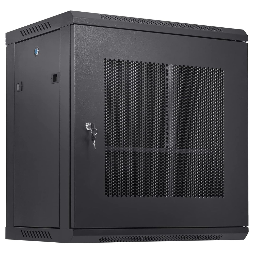 image:imageVEVOR 15U Wall Mount Network Server Cabinet 148 Deep Server Rack Cabinet Enclosure 500 lbs Max GroundMounted Load Capacity with Locking Glass Door Side Panels for IT Equipment AV Devices12UMesh Door