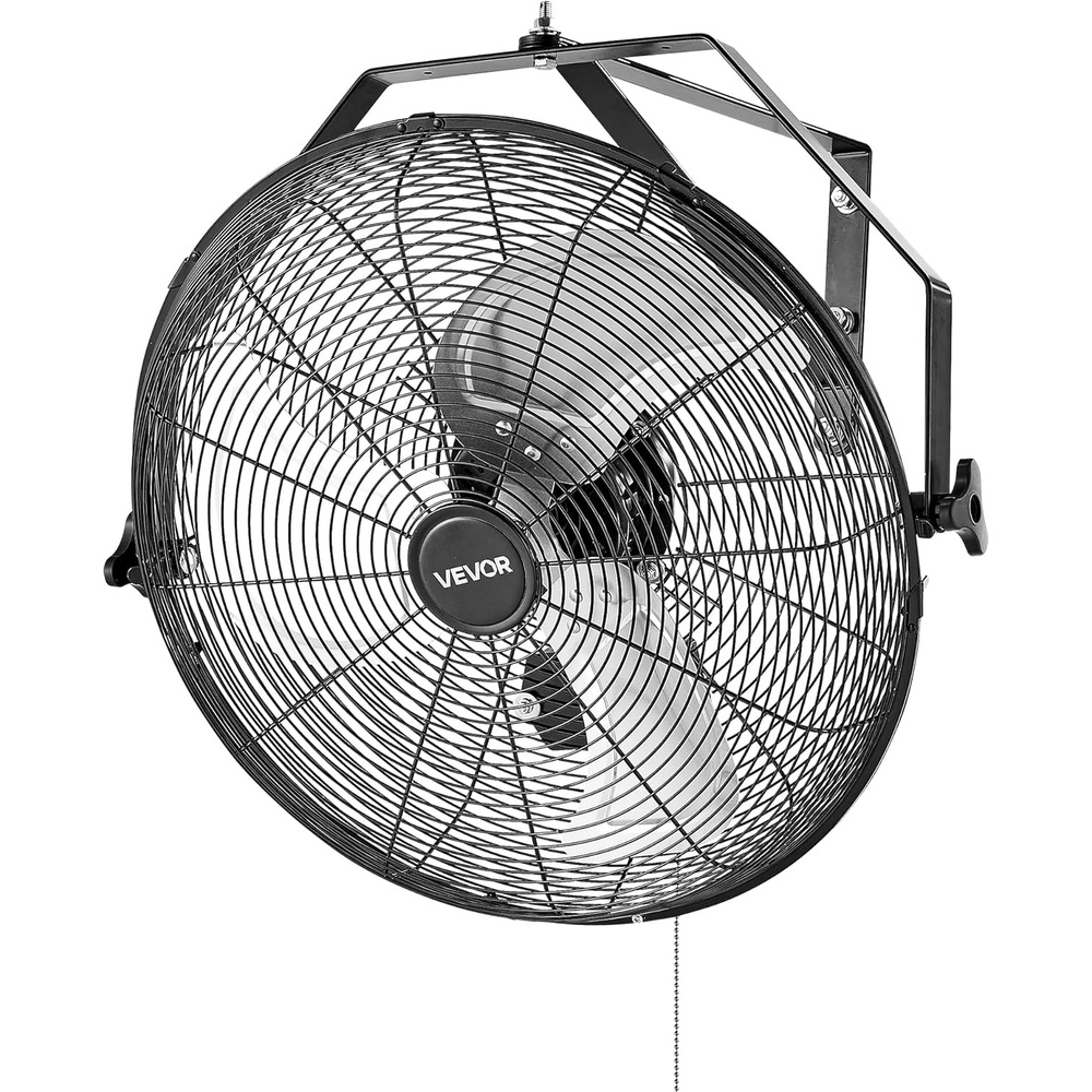 image:imageVEVOR 18 Inch Industrial Wall Mount Fan High Velocity 4000 CFM with 3 Speeds Powerful Motor Garage Wall Fan with Aluminum Blades for Workshop Warehouse Greenhouse Commercial18 in