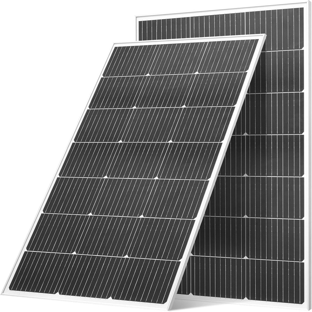 image:imageVEVOR 2PCS 100W Monocrystalline Solar Panels 23 HighEfficiency Mono PV Module with Stable MC4 Output amp Aluminum Frame IP65 Waterproof Solar Panel for Car Boat RV Flat Rooftop OffGrid Applications200W