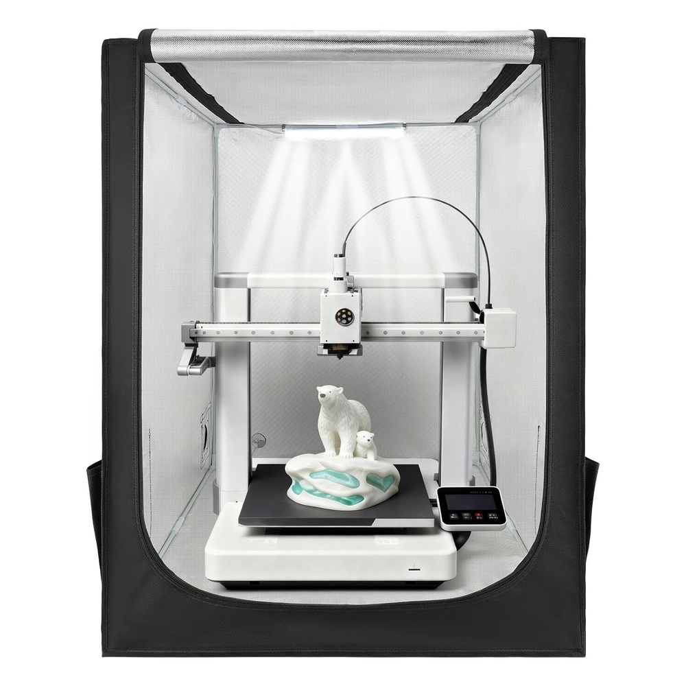 image:imageVEVOR 3D Printer Enclosure with Ventilation Dustproof Waterproof Large Size 600D Oxford Cloth 3D Printer Tent Constant Temperature Protective Case with LED Designed for Bambu Lab A1 Combo Grey275 x 295 x 354 inch