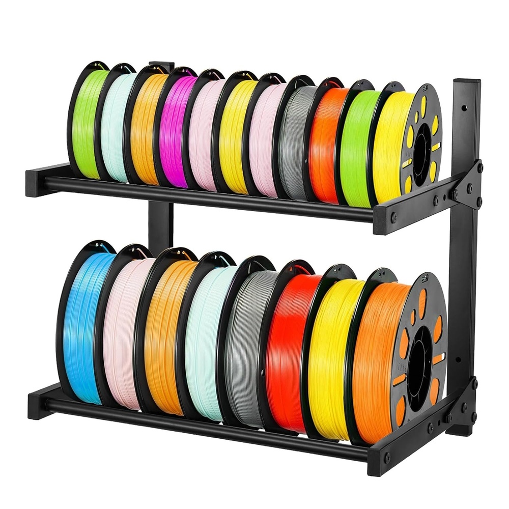 image:imageVEVOR 3D Printer Filament Storage Rack 5 Tier Heavy Duty Storage Shelves for 3D Printing Filaments Filament Spool Holders Racks for 3D Printing Studio Home Studio Office Workshop Shelf Only2 Tier