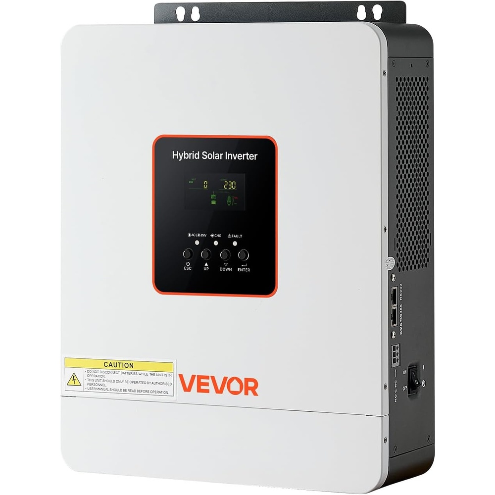 image:imageVEVOR 4000W Hybrid Solar Inverter 24V DC to 230V AC SinglePhase Pure Sine Wave Power Inverter with Builtin 120A MPPT Solar Charge Controller WiFi Module for Lead Acid Lithium Battery OffGrid24V to 230V 3000W