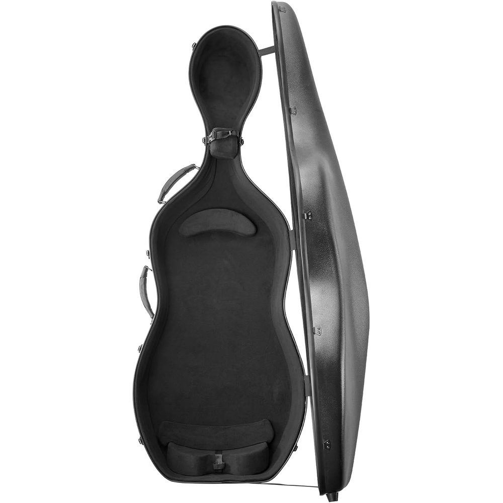 image:imageVEVOR 44 Full Size Cello Case Lightweight Portable Travel Carrying Bag with Dual Shoulder Straps AntiScratch Professional CelloShape for Cello BlackComposite Carbon Fiber