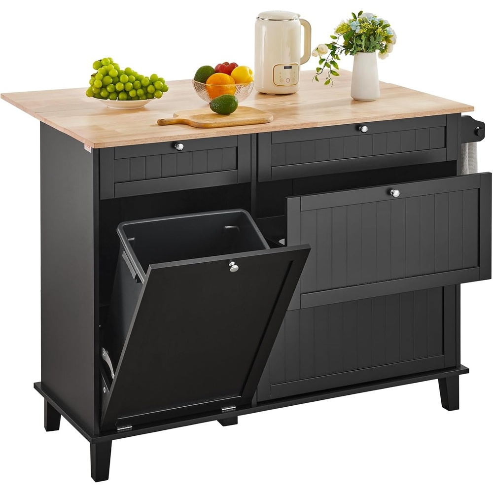 image:imageVEVOR 46 Wood Top Breakfast Bar with Storage Cabinet Farmhouse Kitchen Table with Adjustable Shelf Drawer for Dining Kitchen Living Room White50W dropleaf