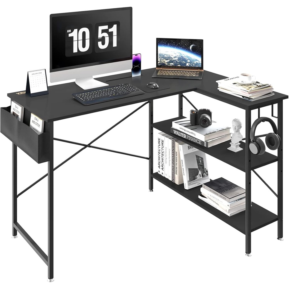 image:imageVEVOR 63 Electric L Shaped Standing Desk 3 Memory Height 2Tier Corner Table with 4 Drawers Storage 2 Hooks amp Cable Hole Heavy Duty Carbon Steel Sit Stand Computer Workstation Easy to Assemble47 inch